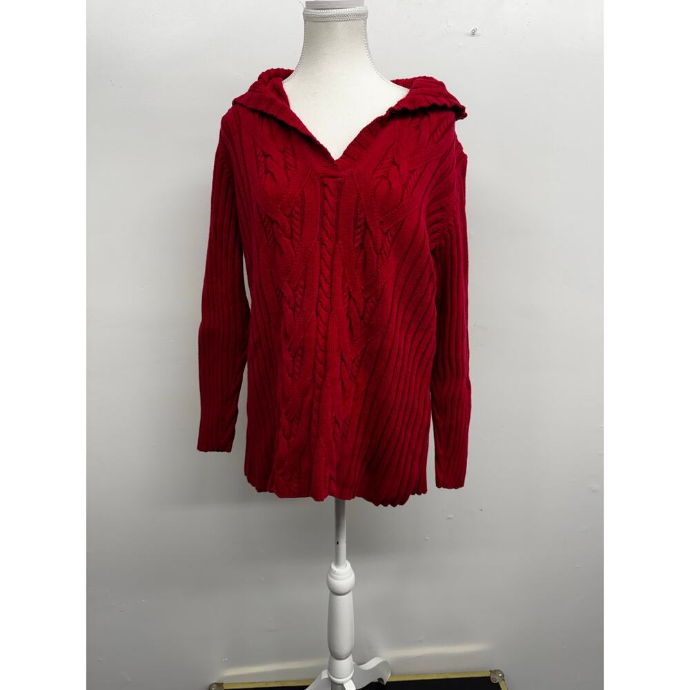 New York Jones Red Knit Sweater sz 2X